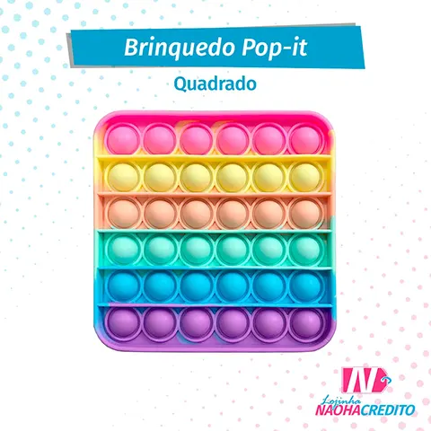 Pop-it Quadrado (Arco-íris)