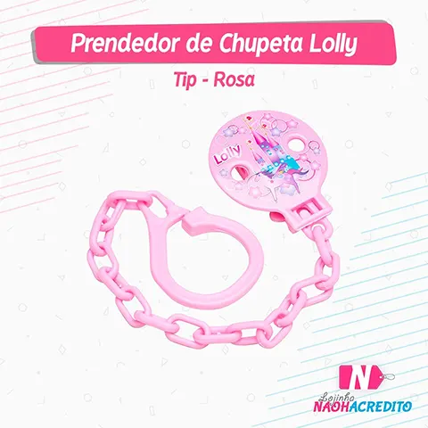 Prendedor de Chupeta Lolly Tip - Rosa