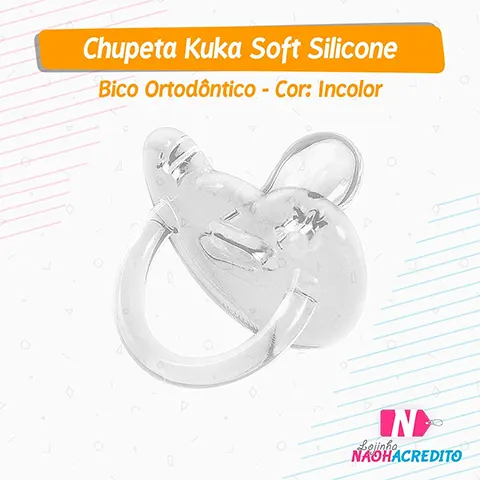 Chupeta Kuka Soft Silicone - Bico Ortodôntico - Incolor