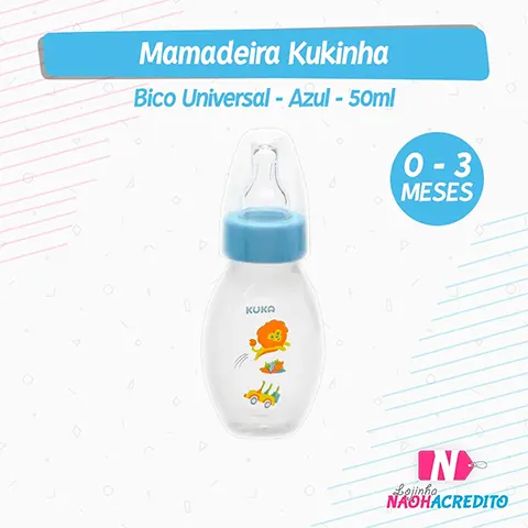 Mamadeira Kuka Kukinha - Bico Universal - Azul - 50ml - 1601
