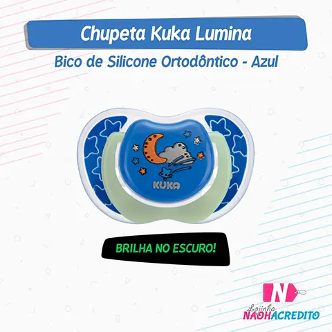 Chupeta Kuka Lumina - Bico Ortodôntico - Azul