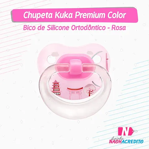 Chupeta Kuka Premium Color - Bico Ortodôntico - Rosa